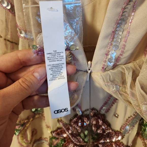 ASOS DESIGN Embellished Art Nouveau midi dress SIZE 2 - Picture 8 of 13